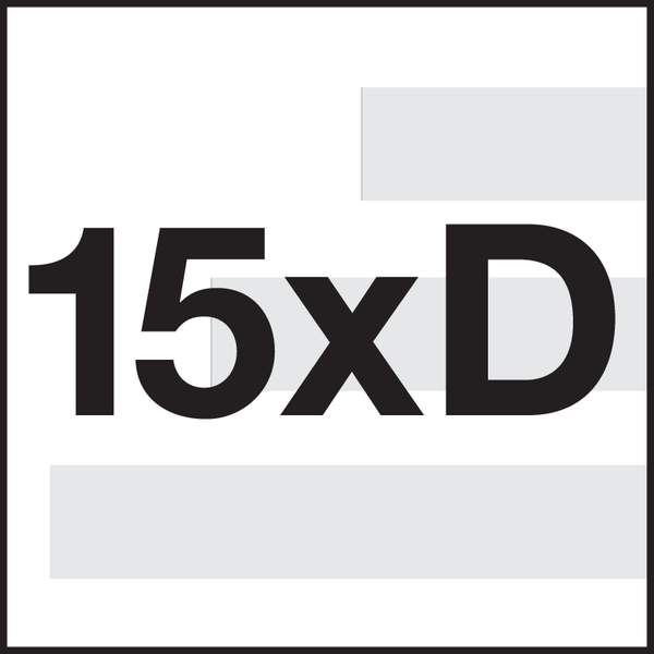 Bewerkingsdiepte: 15xD