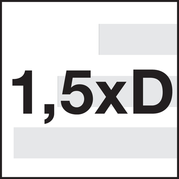 Bewerkingsdiepte: 1,5xD
