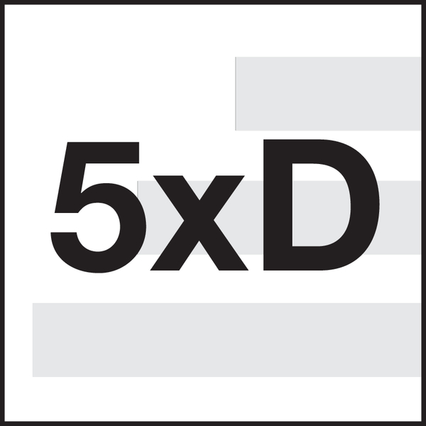 Bewerkingsdiepte: 5xD