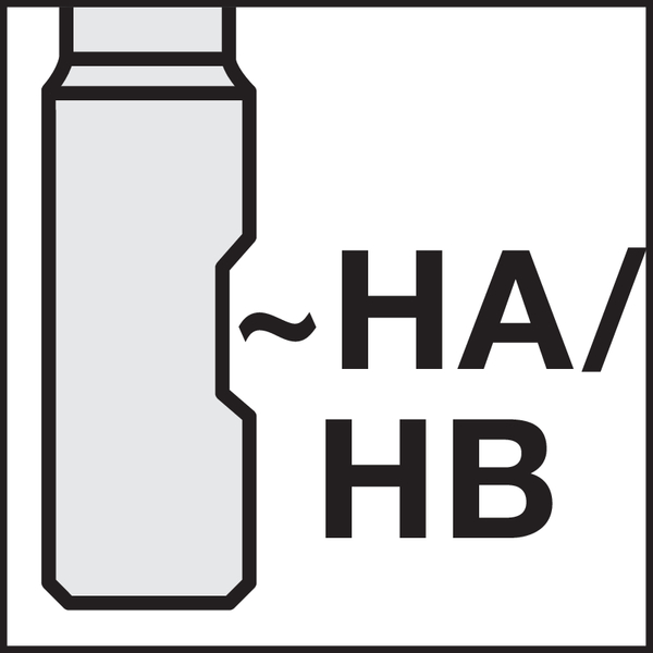 Opnametype, machinezijde: ~DIN 6535-HA/HB