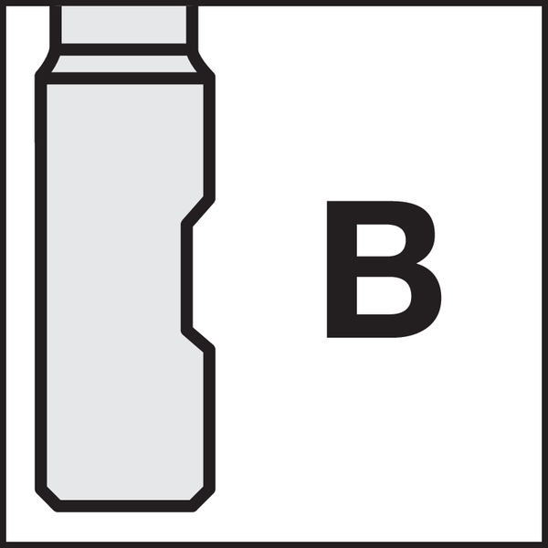 Opnametype, machinezijde: DIN 1835-B