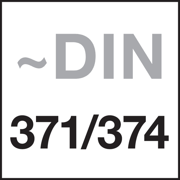 Norm: ~DIN 371/~DIN 374